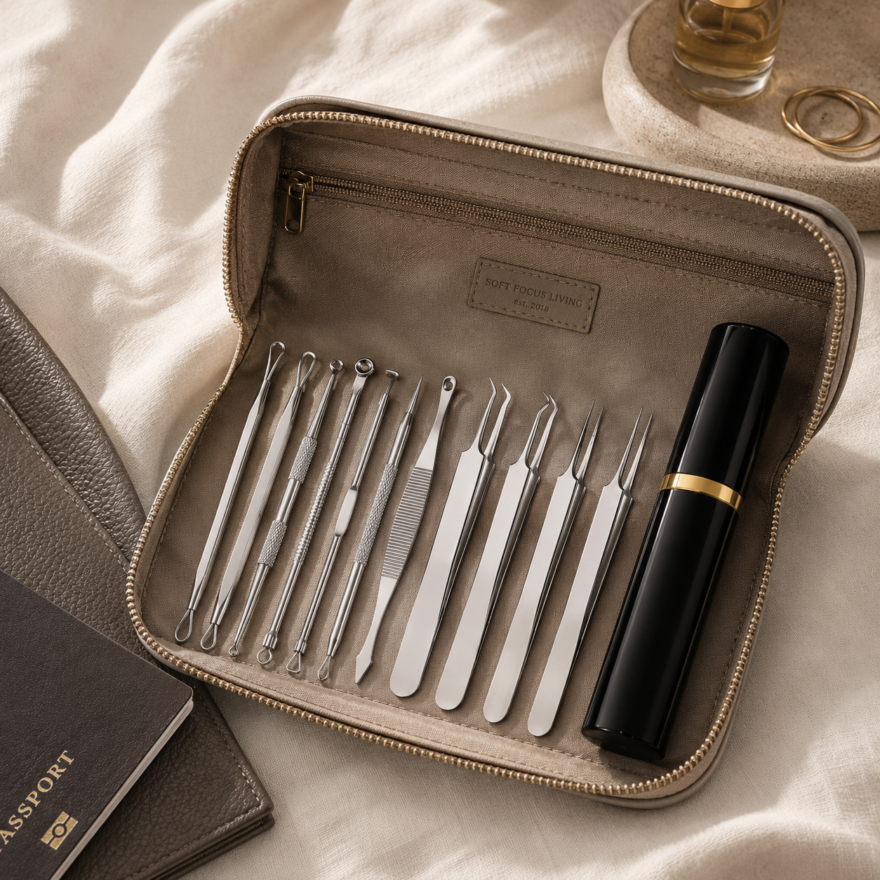 Polished | 10-Piece Stainless Steel Pore Care Kit + Carry Case